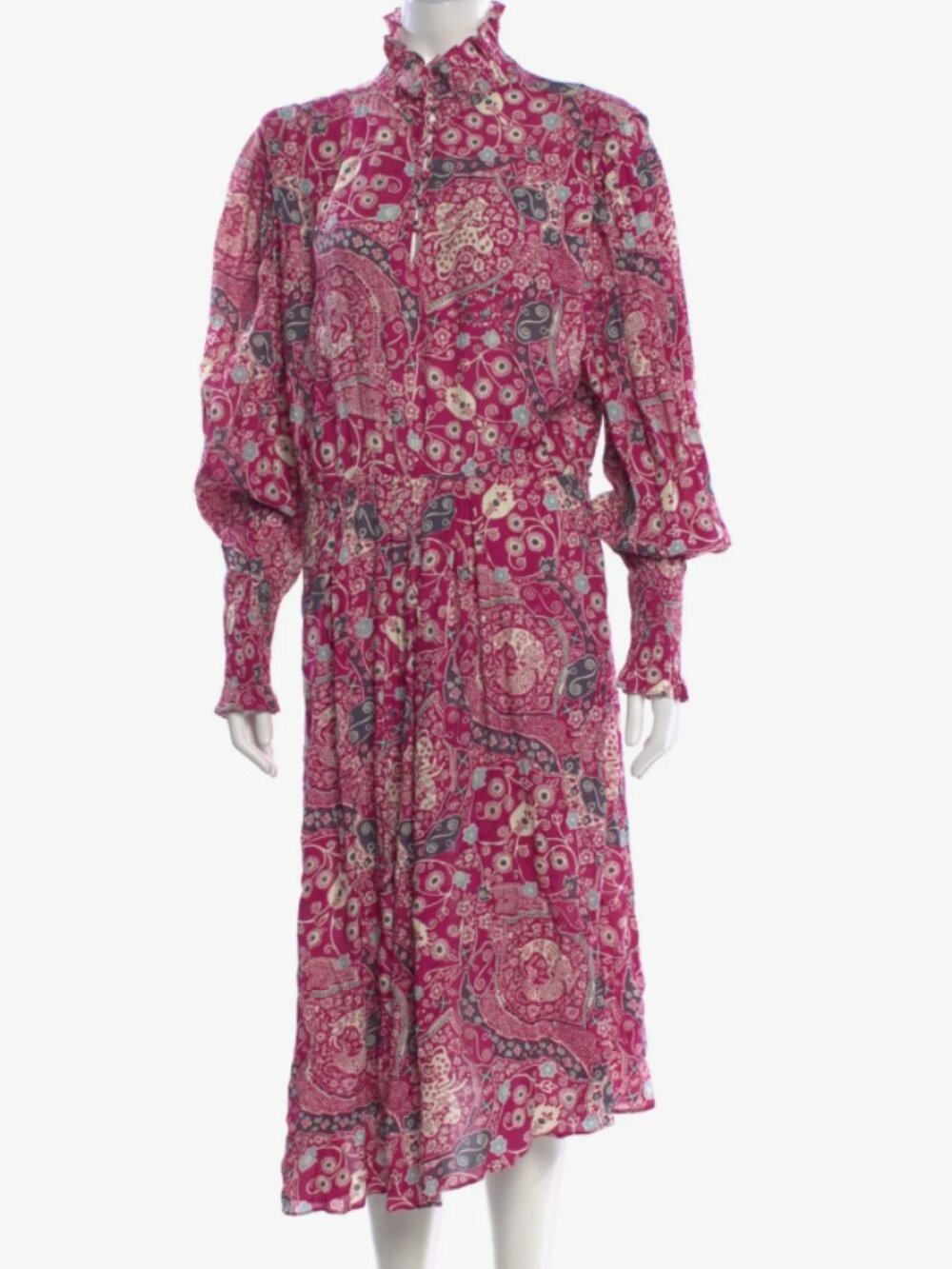 Isabel Marant Etoile Pink Paisley Peasant Dress